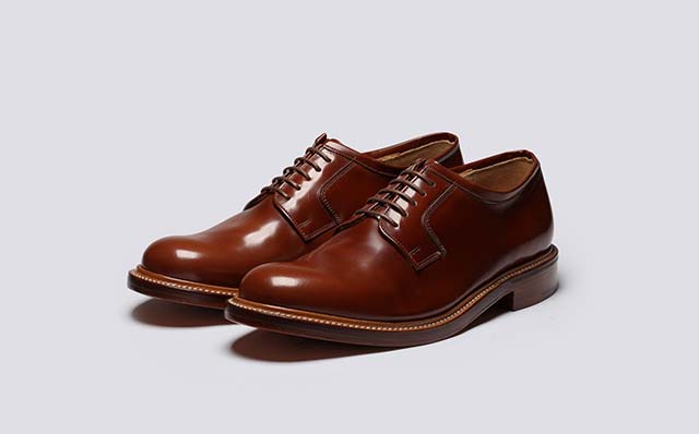 Grenson Camden Mens Derby Shoes in Brown Leather GRS114141